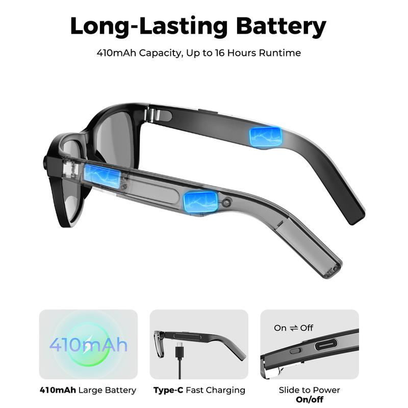 AI Smart Glasses with Camera & Audio