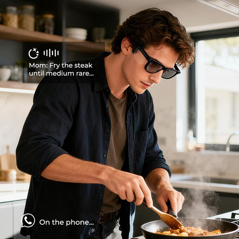 AI Smart Glasses with Camera & Audio