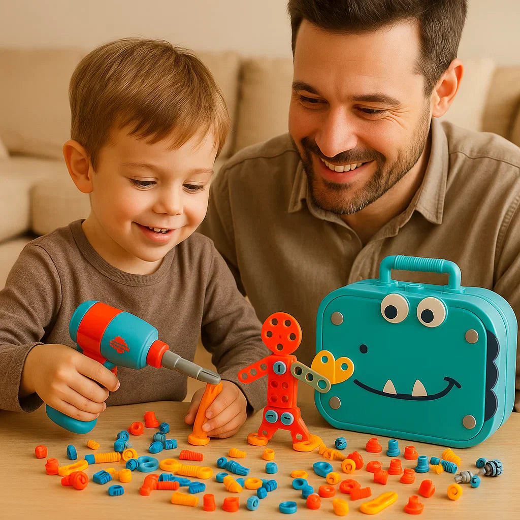 3D Dinosaur Drill Puzzle Tool Box for Kids