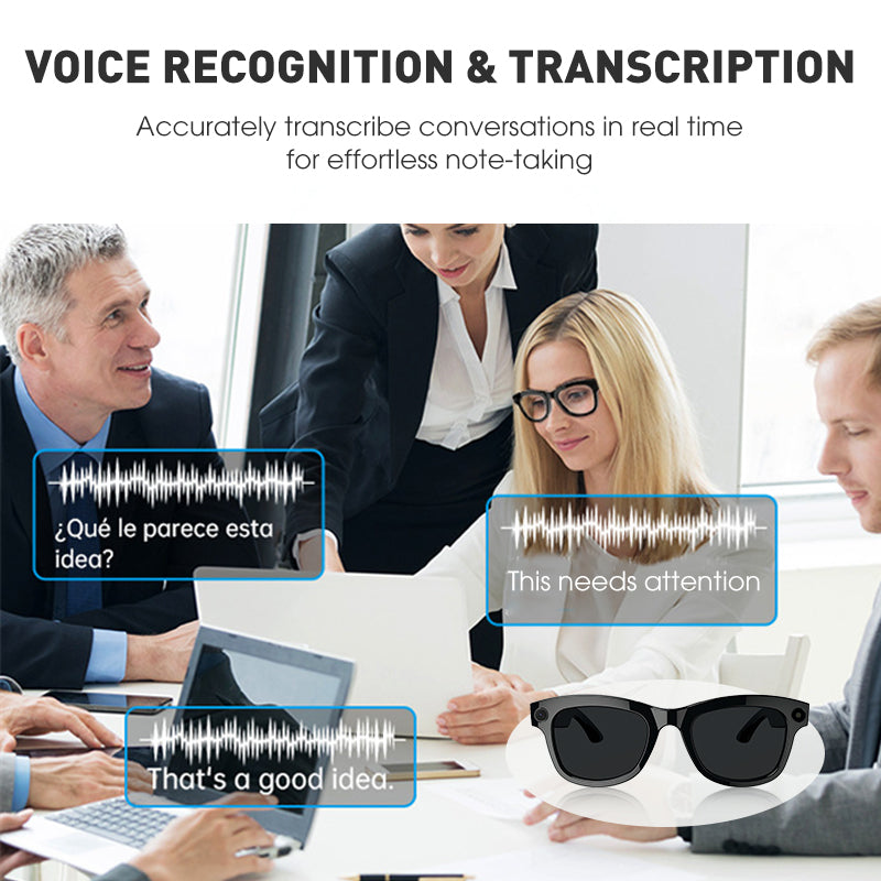 AI Smart Glasses with Camera & Audio
