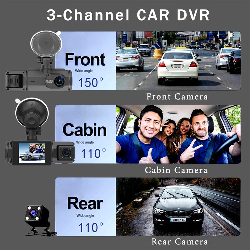 1080P HD Front & Rear Dash Cam with Reverse Camera – Drive Safer Every Day