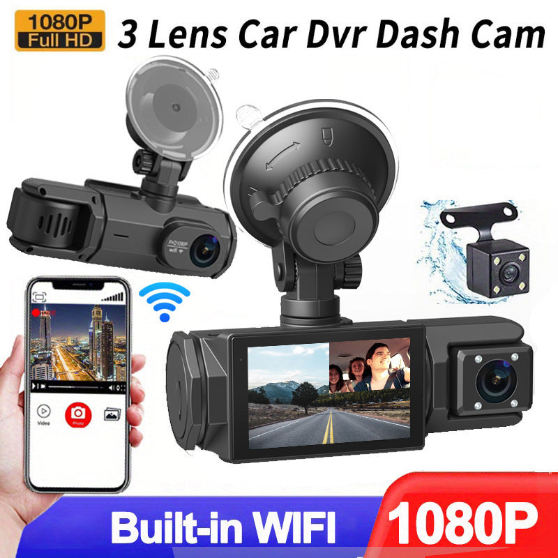 1080P HD Front & Rear Dash Cam with Reverse Camera – Drive Safer Every Day